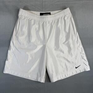 Vintage Nike Basketball Shorts Mens XL White Dazzle Shiny Sports Swoosh Y2K